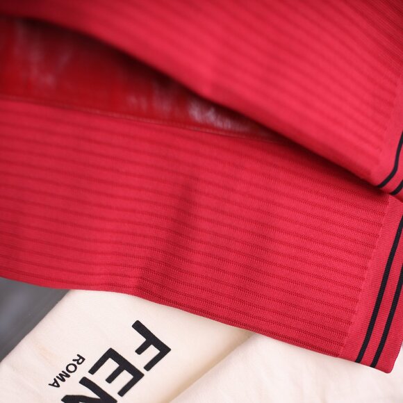 FENDI Rockoko 100mm Thigh-High Boots Red - Picture 9 of 16